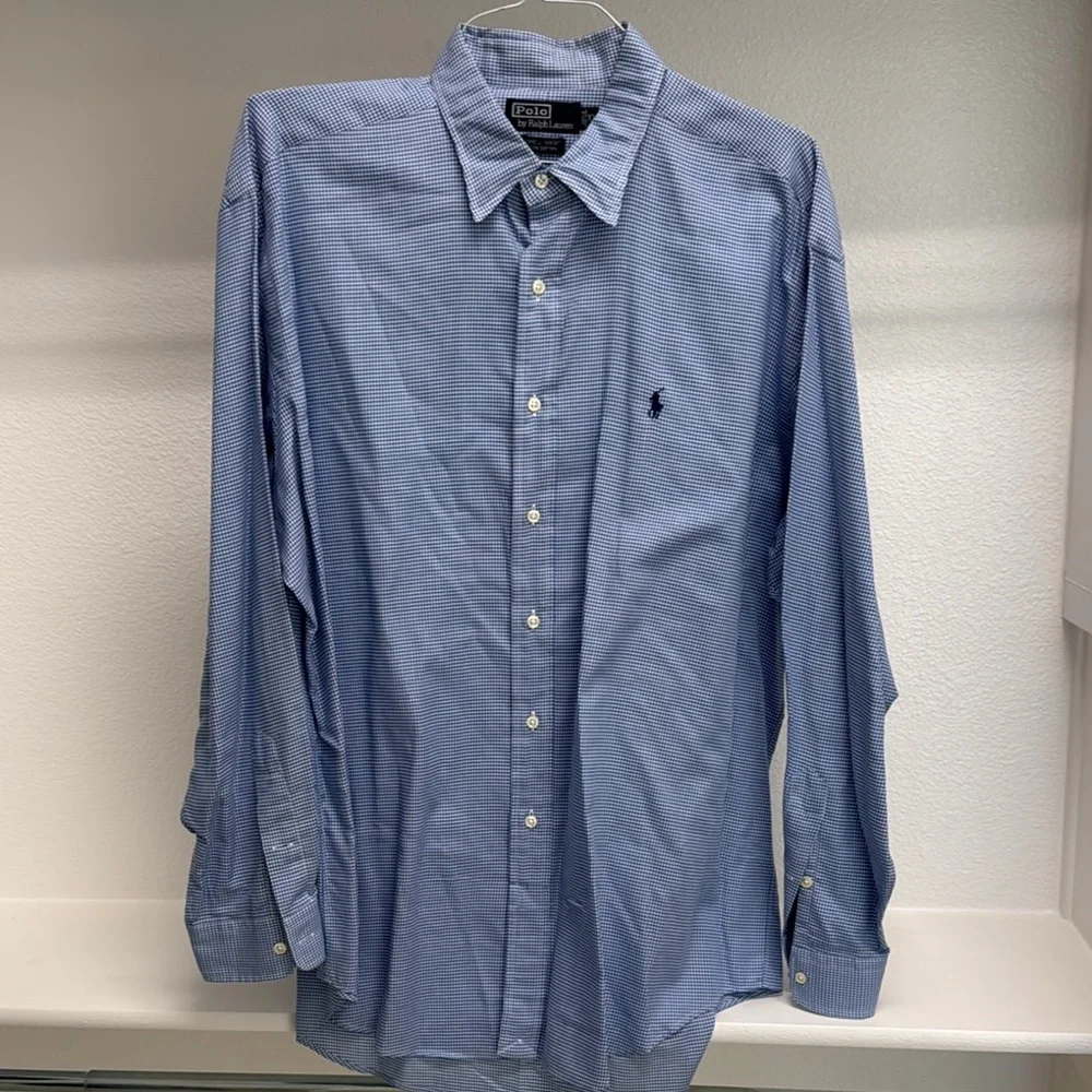 Polo by Ralph Lauren Lowell Sport XL Long Sleeve Button Down‎ Blue Check Shirt